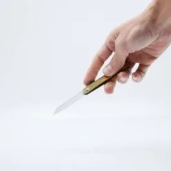 Alternative view of Higonokami Blue Paper Steel — Brass