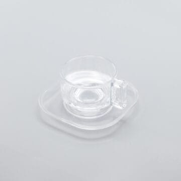 Arno Glass Cup & Saucer — Clear Glass