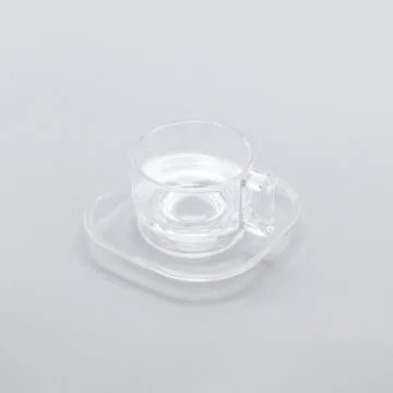 Arno Glass Cup & Saucer — Clear Glass