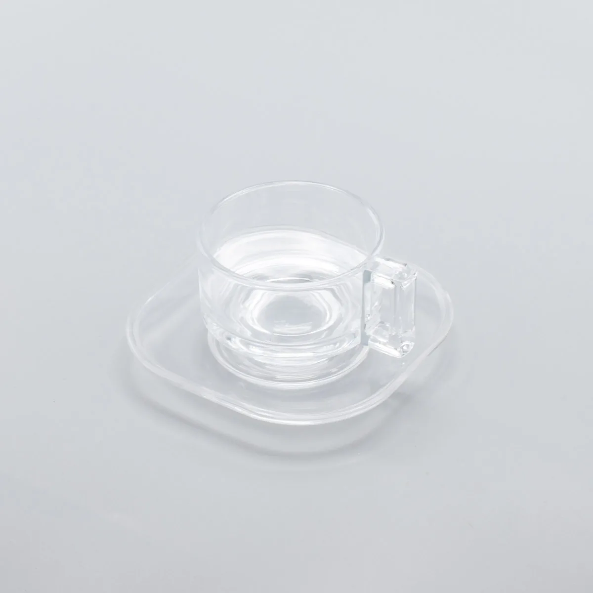 Arno Glass Cup & Saucer — Clear Glass