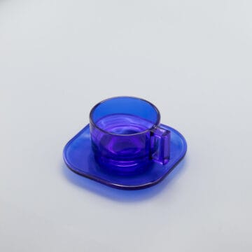 Arno Glass Cup & Saucer — Cobalt