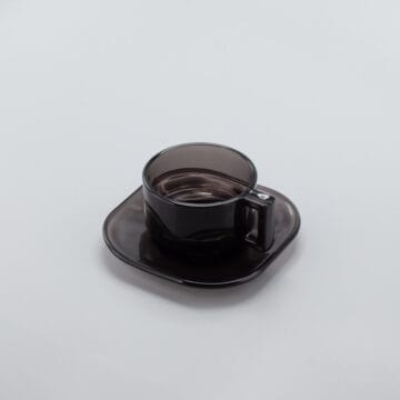 Arno Glass Cup & Saucer — Smoke