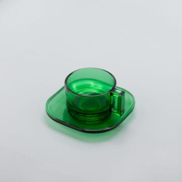 Arno Glass Cup & Saucer — Green