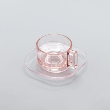 Arno Glass Cup & Saucer — Pink